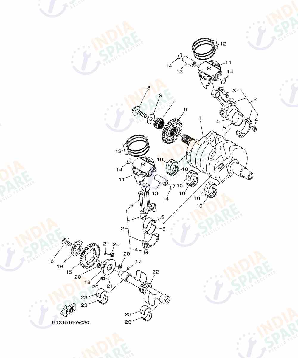 YAMAHA D782 R3 Series CRANKSHAFT & PISTON
